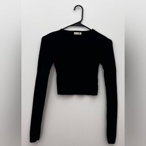 LA HEARTS Black Long Sleeve Crop Top Sweater